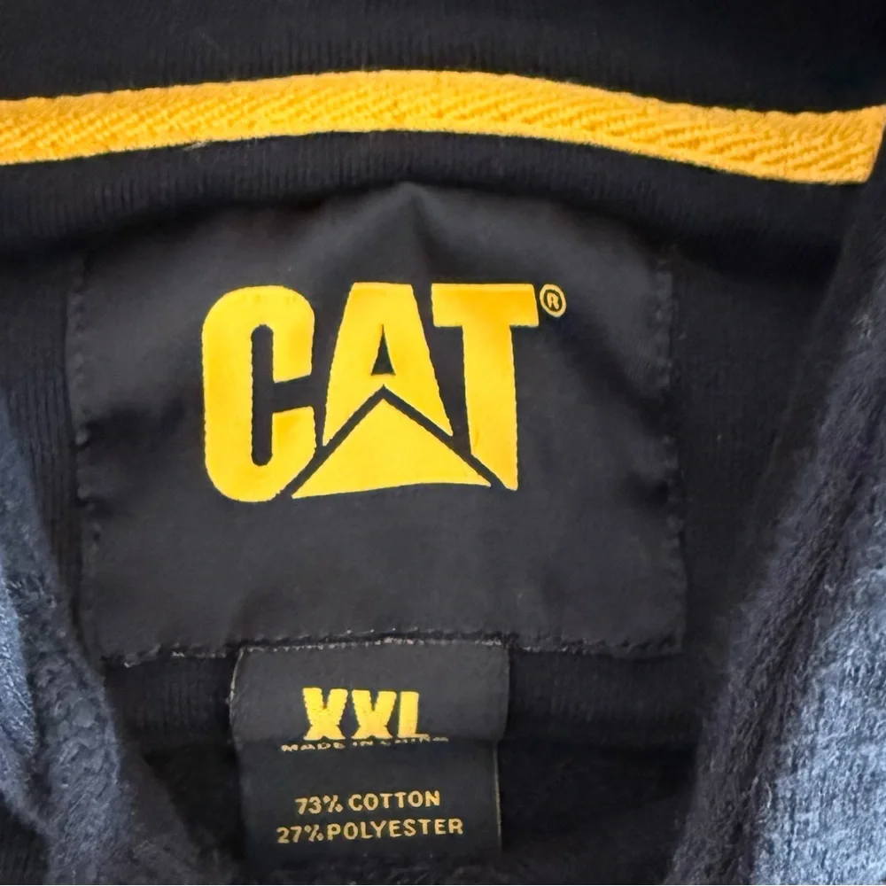 EUC Men’s CAT Caterpillar Trademark Hoodie - Black/Yellow - Size XXL